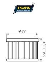 ISON 401 Oljefilter - Honda,Kawasaki Triumph,Yamaha inkl. 2 O-ringer 