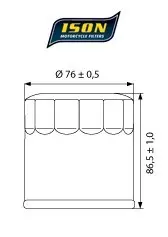 ISON 551 Oljefilter - Moto Guzzi 850/940/1000/1100/1200cc 
