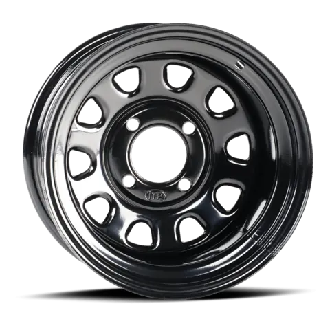 ITP Delta F+B - 12x7, 4/110 - 4+3, Sort Prisgunstig Stålfelg, Sort
