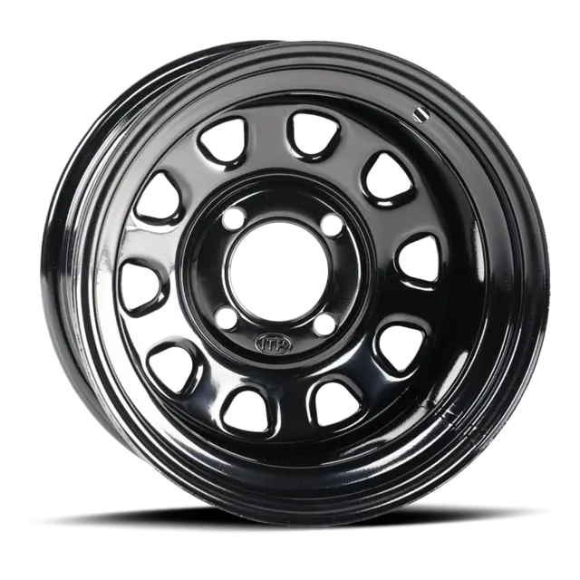 ITP Delta F+B - 12x7, 4/110 - 4+3, Sort Prisgunstig Stålfelg, Sort 