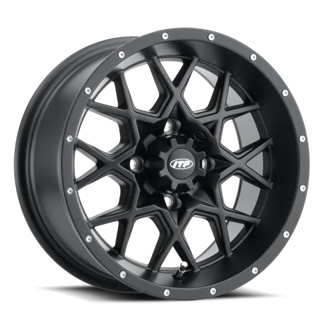 ITP Hurricane F+B - 12x7, 4/110 - 5+2 Matt Svart Finish 