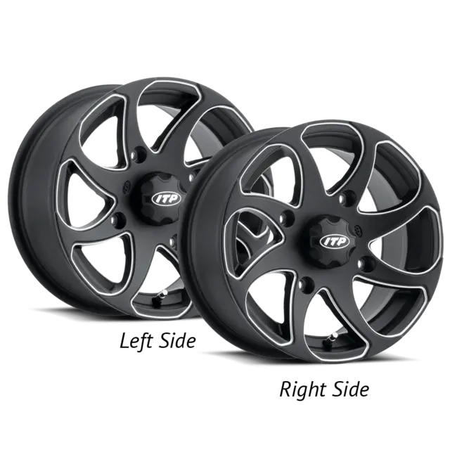 ITP Twister Venstre F+B 14x7 4/156 - 5+2 Matt Sort, Retningsbestemt, Rock Armor 