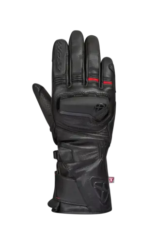 Ixon Pro Miles hansker Sort/r&#248;d Fullskinn, CrossCore Primaloft Vanntett