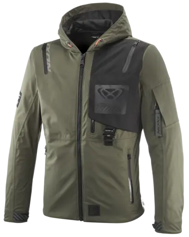 Ixon M-Quarter jakke, Khaki/Sort Laminert softshell, 4veis-stretch, Urban