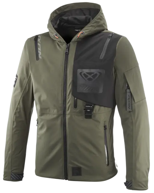 Ixon M-Quarter Jakke Khaki/Sort S Laminert softshell, 4veis-stretch, Urban 