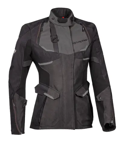 Ixon Eddas MC Jakke Dame Sort/Antrasit Adventure Vanntett X-Dry Z-liner