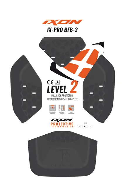 Ixon Ix-pro BFB2 Ryggskinne L2 Grå Str S Ryggskinne Level 2 