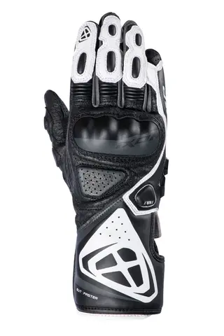 Ixon GP5 Air damehanske Sort/hvit Sport/racing perforert i geiteskinn