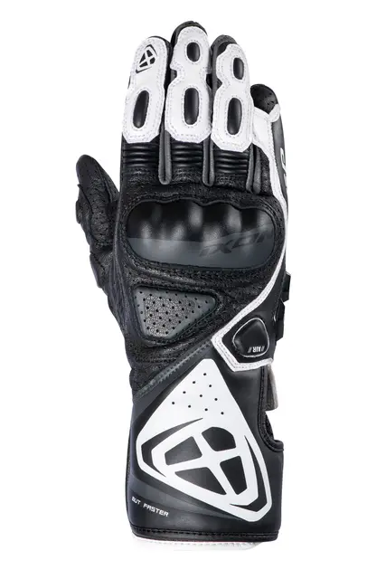 Ixon GP5 Air damehanske Sort/hvit L Sport/racing perforert i geiteskinn 