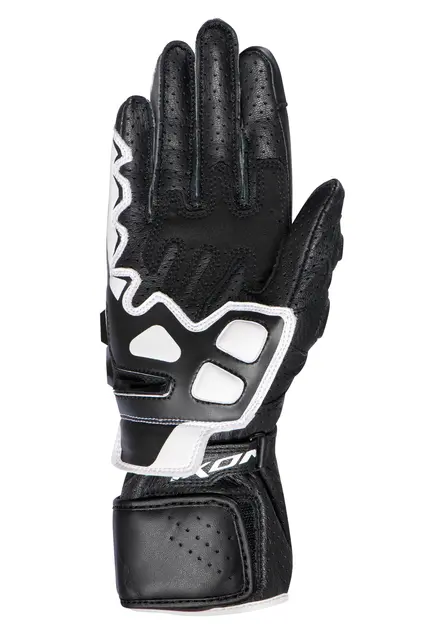 Ixon GP5 Air damehanske Sort/hvit L Sport/racing perforert i geiteskinn 