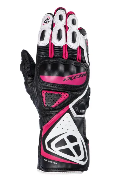 Ixon GP5 Air damehanske Sort/rosa M Sport/racing perforert i geiteskinn 