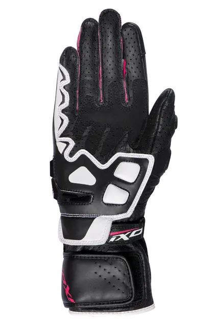Ixon GP5 Air damehanske Sort/rosa M Sport/racing perforert i geiteskinn 