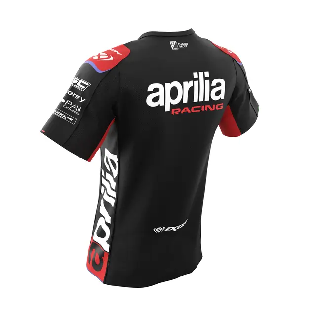 T-Shirt Replica APRILIA M Sort/Neon Rød 