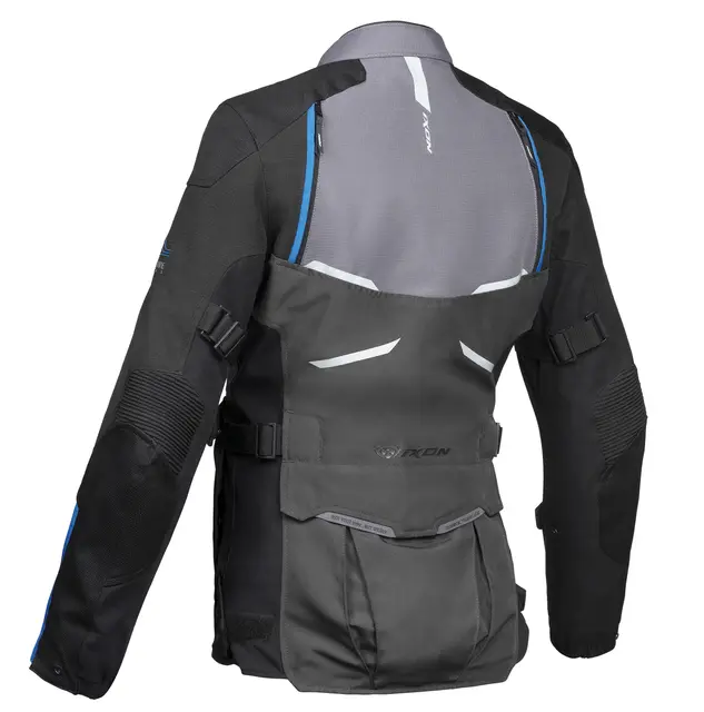 Ixon Eddas Damejakke Grå/blå/sort L Adventure Vanntett X-Dry Z-liner 