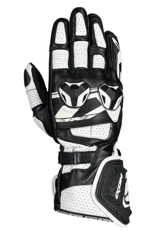 Ixon RS Alpha MC Hansker Sort/Hvit Fullrace Kevlar Stretch Perforert