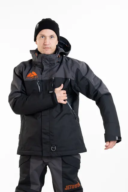 Jethwear - Adapt Jakke , 3in1 Black/Iron/Orange, L 