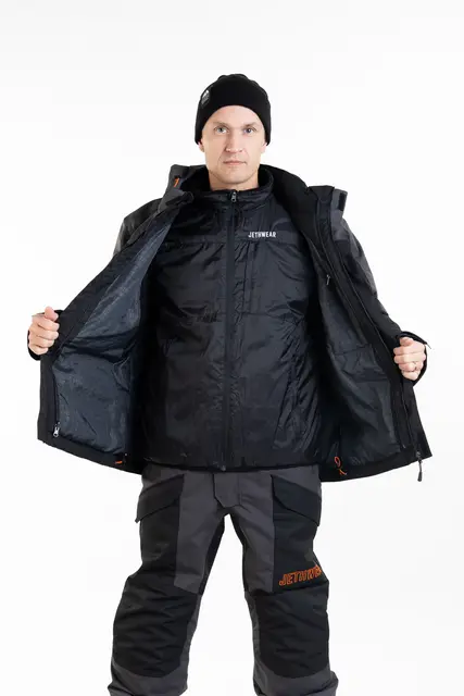 Jethwear - Adapt Jakke , 3in1 Black/Iron/Orange, L 