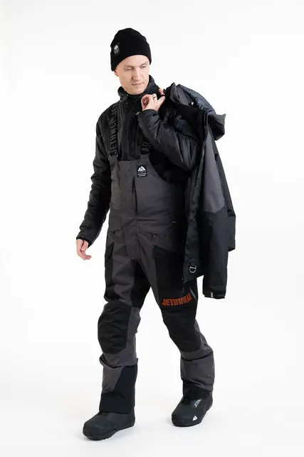 Jethwear - Adapt Jakke , 3in1 Black/Iron/Orange, L 