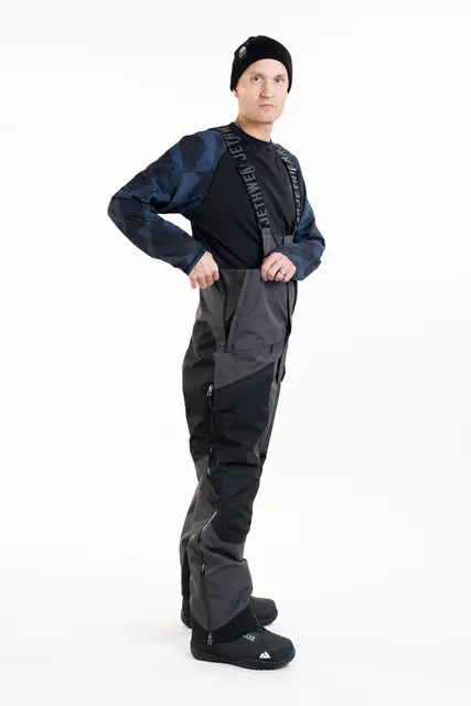 Jethwear - Treeline BIB-Bukse Black/Iron/Orange, L 