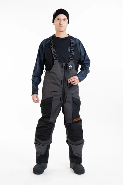 Jethwear - Treeline BIB-Bukse Black/Iron/Orange, L 