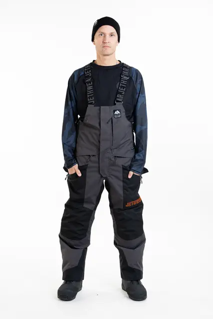 Jethwear - Treeline BIB-Bukse Black/Iron/Orange, L 