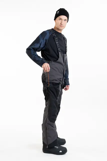 Jethwear - Treeline BIB-Bukse Black/Iron/Orange, L 