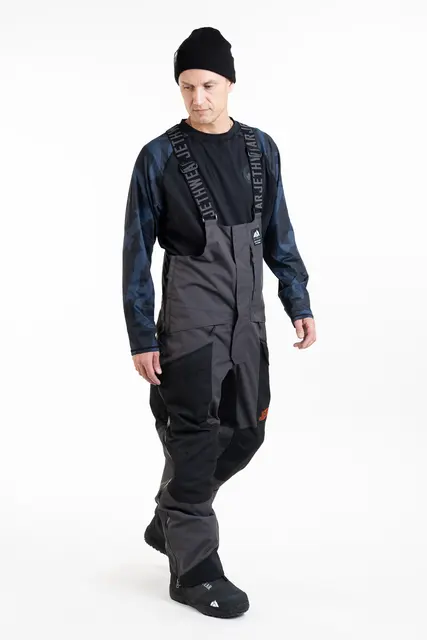 Jethwear - Treeline BIB-Bukse Black/Iron/Orange, L 