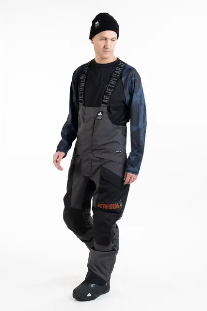 Jethwear - Treeline BIB-Bukse Black/Iron/Orange, L 
