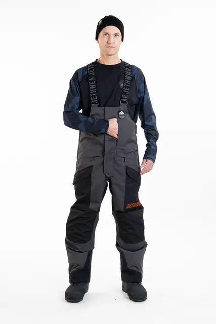 Jethwear - Treeline BIB-Bukse Black/Iron/Orange, L 