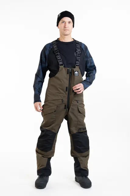 Jethwear - M's Treeline BIB-Bukse  Skall Olive, XS 