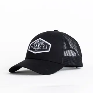 JW  - Trucker Cap  Rooted Black/White