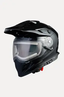 Jethwear Adventure Hjelm Sort, Med Elektrisk Visir &amp; Solvisir