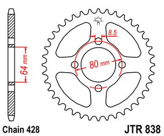 JT Bakdrev Yamaha RD125/F1Z110 39 428 Kjede, St&#229;l