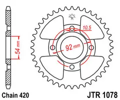 JT Bakdrev Yamaha TZR50 07-12 47 420 Kjede, St&#229;l