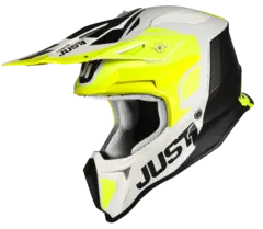 Just1 J18 Pulsar Crosshjelm - Gul/Hvit/Sort-Matt, L Lett crosshjelm i matt finnish