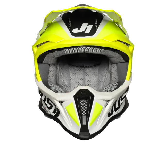 Just1 J18 Pulsar Crosshjelm - Gul/Hvit/Sort-Matt, L