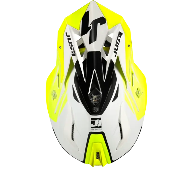 Just1 J18 Pulsar Crosshjelm - Gul/Hvit/Sort-Matt, L