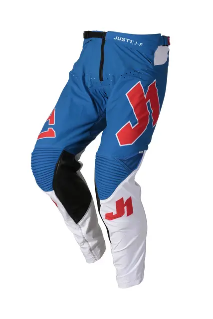 Just1 J-Flex Bukse - Rød/Blå/Hvit, 30 Bukse med stretch & smal passform 