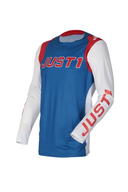 Just1 J-Flex Trøye - Rød/Blå/Hvit M Trøye med stretch & smal passform 