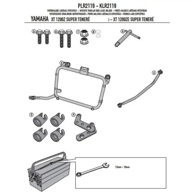 Kappa Yamaha XT1200Z/ZE Koffertholder M-KEY, Monokey. Click Hurtigfeste 