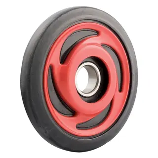 Boggiehjul Polaris - 135mm, R&#248;d 25mm aksling, leveres med lager