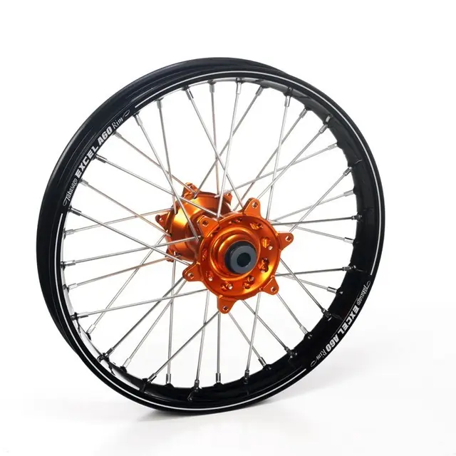 Haan Bakhjul A60 19x2,15 - KTM/HQ, 25mm Sort A60 Ring, Oransje Nav 
