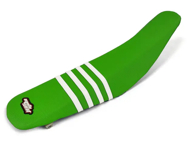 Moto Seat Stripes MX Setetrekk, Hvit/Grønn, Kawasaki KX250F/KX450F