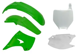 Rtech Plastkit Kawasaki KX125/250 03-08 Gr&#248;nn/Hvit