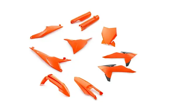 KTM Plastkit - Oransje Med gaffelbeskyttere - KTM SX/SX-F 