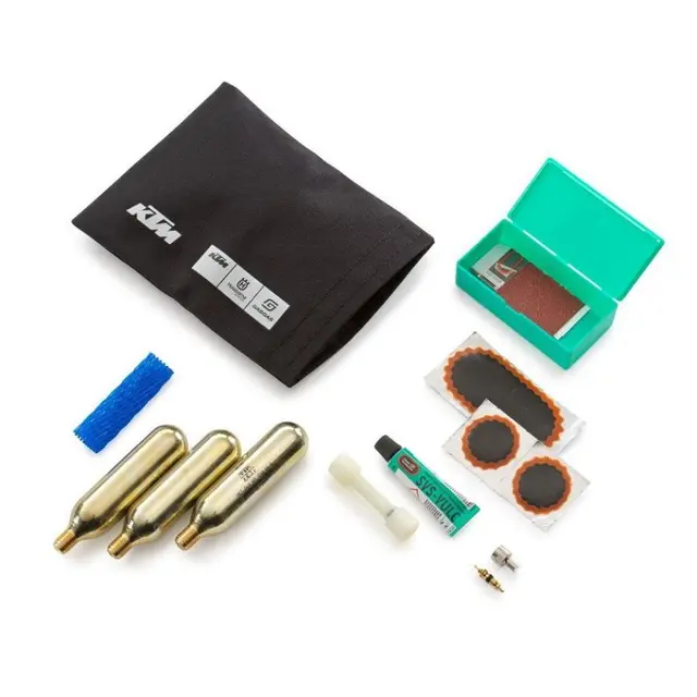 KTM Dekkreparasjonssett - Slange Lappesaker, 3x gasspatron 