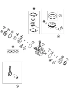 Stempelkit A KTM SX250F 2016-18 Inkludert toppsett pakninger.