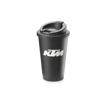 KTM Kaffekopp - To Go Svart - Med svart lokk 