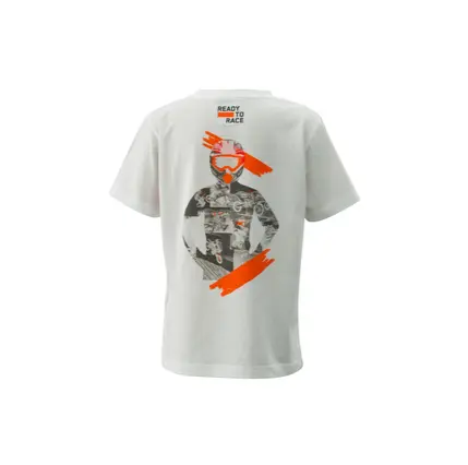 KTM Hero T-Skjorte Barn 104 cm / 3-4 år Hvit med designprint 