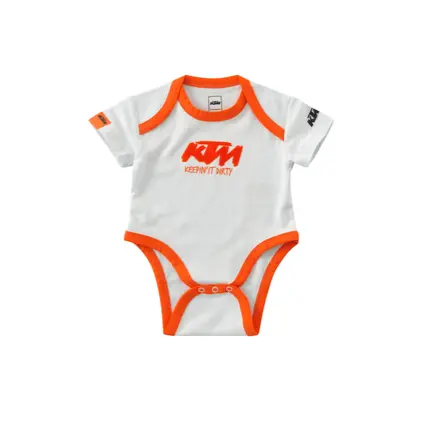 KTM Kortermet Body til Baby 86 cm / 12-1 Sett med to - grå og hvit 